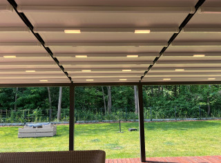 Pergola RTS 3 modułowa 10.0m x 5.5m, punktowe oświetlenie LED.