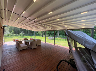 Pergola RTS 3 modułowa 10.0m x 5.5m, punktowe oświetlenie LED.