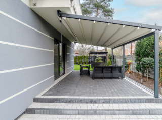 Pergola materiałowa, tkaninowa Slim ręczna Lubas Warszawa 7.jpg